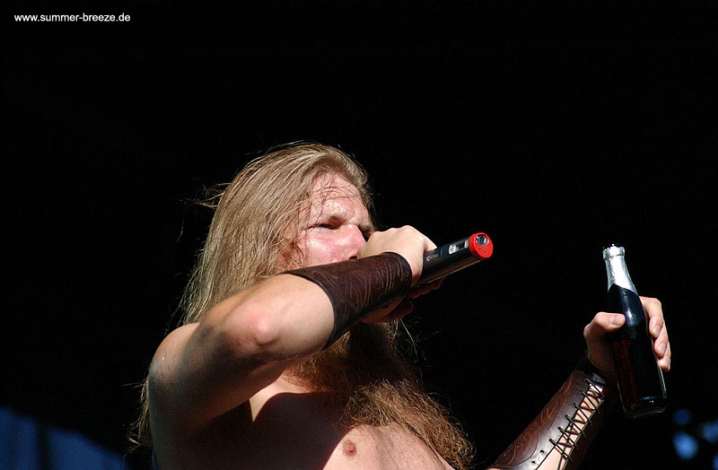 Bild eines Mitglieds der Band Amon Amarth beim Live-Auftritt